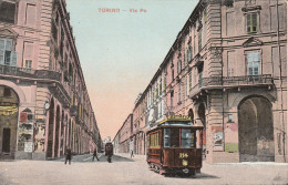 48874Torino, Via Po. With Trams.   - Altri & Non Classificati