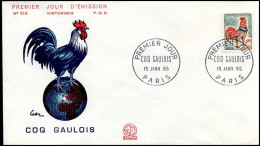 France - FDC - Coq Gaulois - 1960-1969