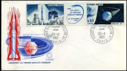 France - FDC - 1465A - Lancement Du Premier Satellite Franéais - 1960-1969
