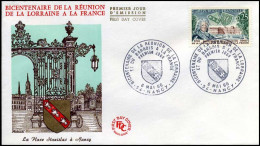 France - FDC - 1483 - Bicentenaire De La Réunion De La Lorraine é La France - 1960-1969