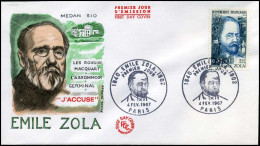 France - FDC - 1511 - Emile Zola - 1960-1969