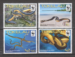 Tokelau 2011 Mi 408-411 MNH WWF - YELLOW BELLIED SEA SNAKES - Unused Stamps