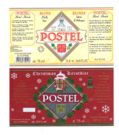 BROUWERIJ DE SMEDT - OPWIJK - POSTEL - BLOND  - CHRISTMAS -  2 BIERETIKETTEN  (BE 041) - Beer