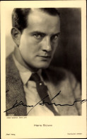 CPA Schauspieler Hans Stüwe, Portrait, Ross, Autogramm - Acteurs