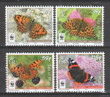 Isle Of Man 2011 Mi 1668-1670-1672-1674 MNH WWF - BUTTERFLIES - Ungebraucht