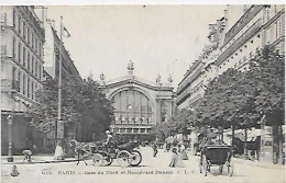 CPA Paris La Gare Du Nord Et Boulevard Denain - District 10