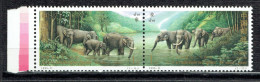 20ème Anniversaire Des Relations Diplomatiques Sino-thaïlandaises : éléphants D'Asie (timbres Se Tenant) - Unused Stamps