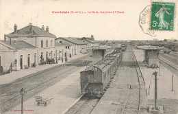 COURTALAIN - La Gare, Vue Prise à L'ouest. - Gares - Avec Trains