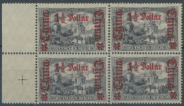 DP CHINA 46Mb  VB **, 1919, 1/2 D. Auf 3 M., Mit Wz., Wertaufdruck Mittig, Im Randviererblock, Postfrisch, Pracht, Mi. ( - Deutsche Post In China