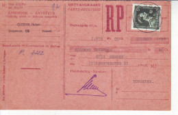 Belgique Carte - Récépissé Cleerens Hasselt   COB 696 Pour Tongres 1955 - Enveloppes