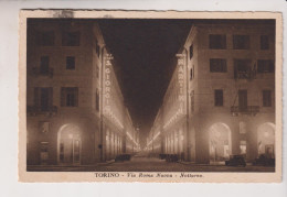 TORINO VIA ROMA NOTTURNO VG 1938 - Altri & Non Classificati