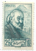 FRANCE N°421 2F25 TURQUOISE CENTENAIRE DE LA NAISSANCE DU PEINTRE PAUL CEZANNE ESSUYAGE EN DEHORS DU TIMBRE** - Unused Stamps