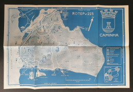 Portugal Dépliant Touriste Avec Carte Caminha Vila Praia De Âncora Moledo Minho Viana Do Castelo 1959 Tourist Flyer Map - Reiseprospekte