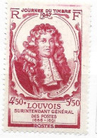 FRANCE N°779 4F50 + 5F50 ROUGE ET BLANC JOURNEE DU TIMBRE LOUVOIS TRAIT DISCONTINU A GAUCHE NEUF SANS CHARNIERE - Neufs