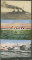 ALTE POSTKARTEN - SCHIFFE KAISERL. MARINE Große Kreuzer, 3 Verschiedene Karten, Dabei Moltke, Seydlitz Und Von Der Tann - Warships