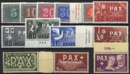 SCHWEIZ BUNDESPOST 447-59 **, 1945, PAX, Prachtsatz, Mi. 500.- - Ungebraucht