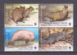 Australia 2011 Mi 3606-3609 In Block Of 4 MNH WWF - AUSTRALIAN ANIMALS - Unused Stamps