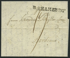 HAMBURG VORPHILA 1803, R.4. HAMBURG, L1 Auf Forwarded-Letter Von Breslau Nach Bordeaux, Absender: J.G. Starck, Pracht - Préphilatélie