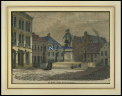 BREMEN: Die Gustav-Adolf-Statue, Kolorierter Holzstich Um 1880 - Prenten & Gravure