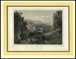 THUSIS, Teilansicht, Stahlstich Von Rohbock/Umbach Um 1840 - Lithographien