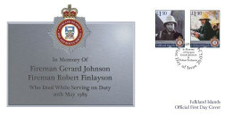 FALKLAND ISLANDS 2024 EVENTS In Memory Of Firemen Gerard Johnson And Robert Finlayson - Fine Set FDC - Falkland