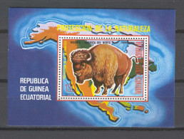 Equatorial Guinea 1977 Animals - Bison MS MNH - Guinée Equatoriale