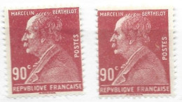 FRANCE N° 243 90C ROUGE CENTENAIRE DE LA NAISSANCE DE MARCELIN BERHELOT 2 NUANCES NEUF SANS CHARNIERE - Unused Stamps