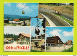 01 LE COL DE LA FAUCILLE Vers GEX En 5 Vues N°076 En 1982 Luge Télécabine Télésiège 5 Vues Douane - Gex