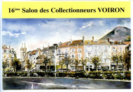 CPM 10.5 X 15  Isère VOIRON  16° Salon Des Collectionneurs 21 Janvier 2001   Avenue Léon Et Joanny Tardy Vue De La Gare* - Esposizioni