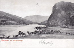 Austria PPC Mondsee Mit Höllengebirge Scharfling. Verl. Hermann Ludewig, Leipzig MONDSEE 1909 Simple Backside (2 Scans) - Autres & Non Classés