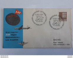 Aviation  - Avion - Denmark - SAS Flight Scandinavia - Los Angeles - Kobenhavn - Copenhague - Gronland .. Lot410E . - Covers & Documents