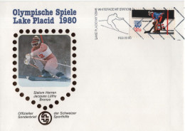 USA 1980 FDC Skiing Slalom Sport, Olympics Winter Olympic Games, Jacques Luthy, Bronze, Lake Placid NY - 1971-1980