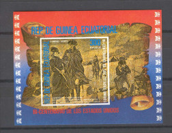Equatorial Guinea 1975 Bicentennial Of American Revolution - Lafayette Washington MS MNH - Independecia USA