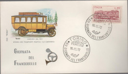 ITALIA - ITALIE - ITALY - 1972 - 14ª Giornata Del Francobollo - Corriera Del 1912 - FDC Roma - FDC