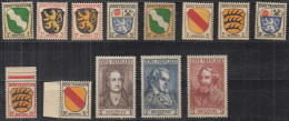 AllBes. FrzZone  1-13, Postfrisch **, Wappen Der Länder Und Deutsche Dichter 1945 - Other & Unclassified