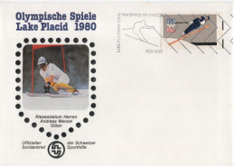 USA 1980 FDC Skiing Slalom Sport, Olympics Winter Olympic Games, Andreas Wenzel, Silver, Lake Placid NY - 1971-1980
