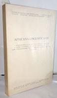 Africana Linguistica VII - Unclassified