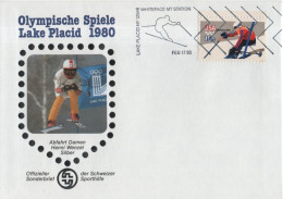 USA 1980 FDC Skiing Slalom Sport, Olympics Winter Olympic Games, Hanni Wenzel, Silver, Lake Placid NY - 1971-1980