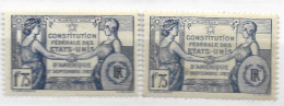 FRANCE N°1F75 OUTREMER SEXQUICENTENAIRE DE LA CONSTITUTION DES ETATS UNIS 2 NAUNCES NEUFAVEC CHARNIERE TRES LEGERE - Unused Stamps