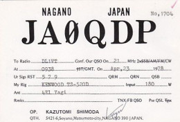 AK 213414 QSL - Japan - Nagano - Matsumozo-city - Radio Amatoriale