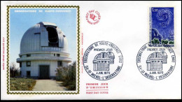France - FDC - 1647 - Observatoire De Haute-Provence - 1970-1979