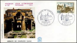 France - FDC - 1712 - Abbaye De Charlieu - 1970-1979