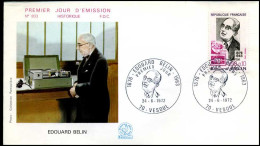 France - FDC - 1708 - Edouard Belin - 1970-1979