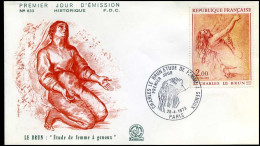 France - FDC - 1742 - Charles Le Brun ""Femme é Genoux"" - 1970-1979