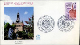 France - FDC - 1763 - Toulouse ""Le Capitole"" - 1970-1979