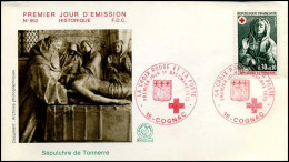 France - FDC - 1780 - Croix-Rouge : Sépuchre De Tonnerre - 1970-1979