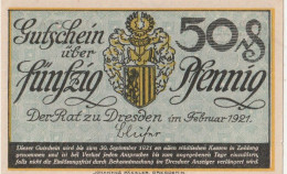 103-Dresden 50 Pfennig *** 1921 - [11] Local Banknote Issues