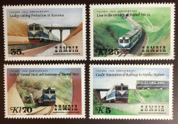 Zambia 1986 Railroad Railway Anniversary MNH - Zambia (1965-...)