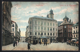 AK Linz A. D. Donau, Strassenbahn Am Taubenmarkt  - Strassenbahnen