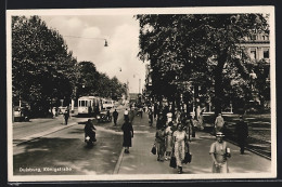 AK Duisburg, Strassenbahn Auf Der Königstrasse  - Tram